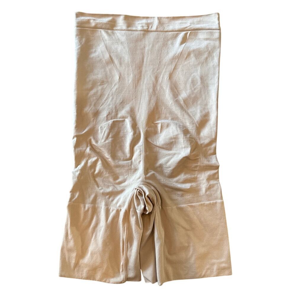 Spanx Oncore High‎ Waisted Mid Thigh Shapewear Size Small Sculpting Soft Nude